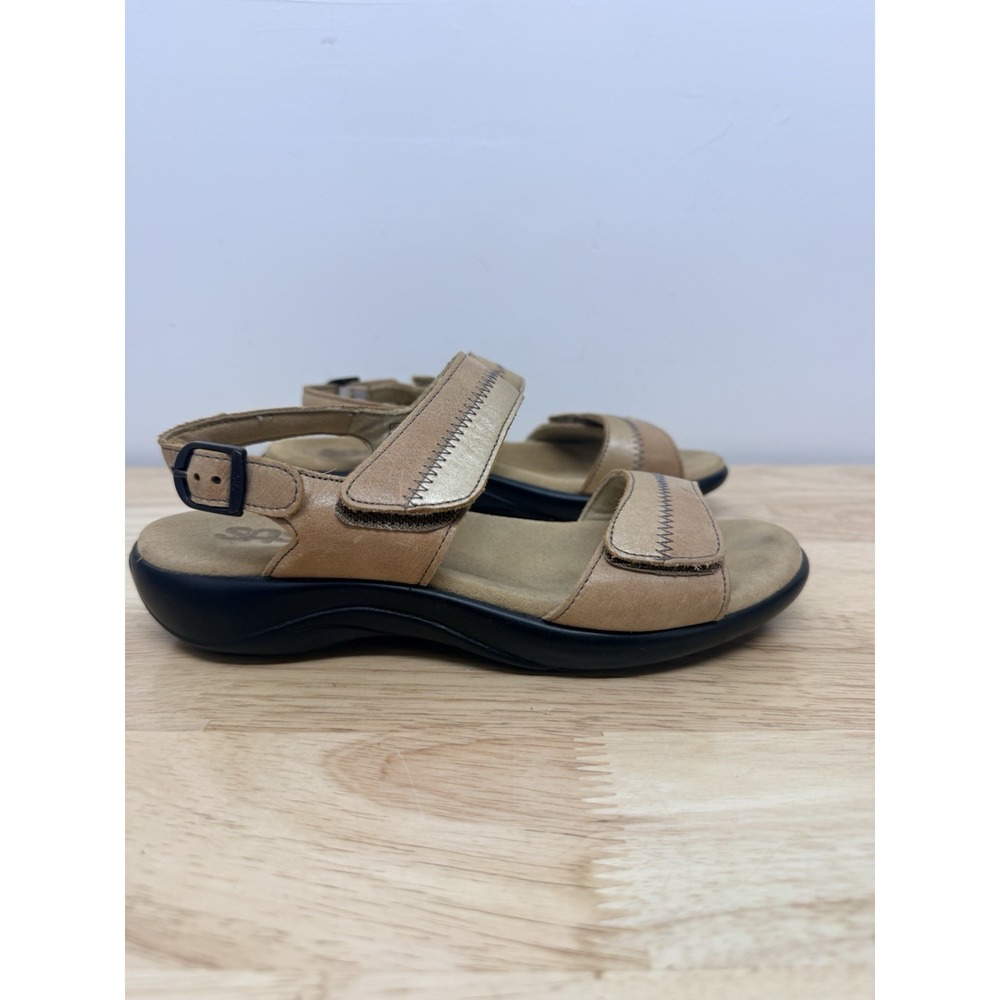 SAS Nudu Women's 6 Wide Slingback Sandals Dawn Tan Leather Orthopedic USA #52